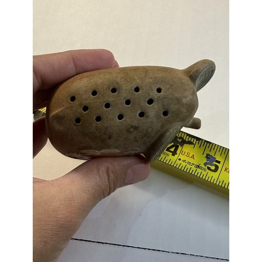 Vtg Small Art Pottery Clay ELEPHANT Stick or Hat Pin Holder Figurine Japan